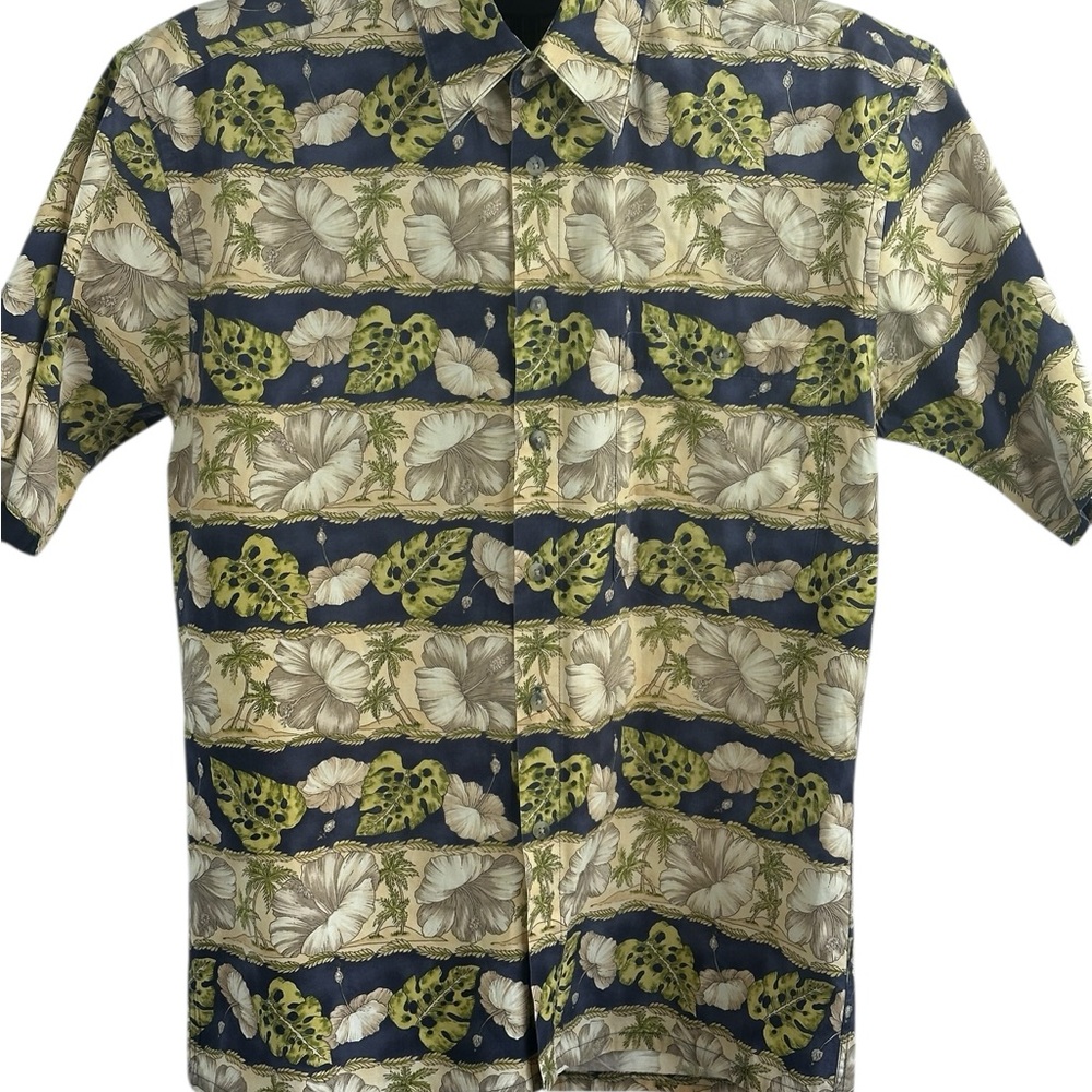 VTG Campia Moda Tropical Stripe Men’s Button Up Shirt Surf Dad Vacation Resort